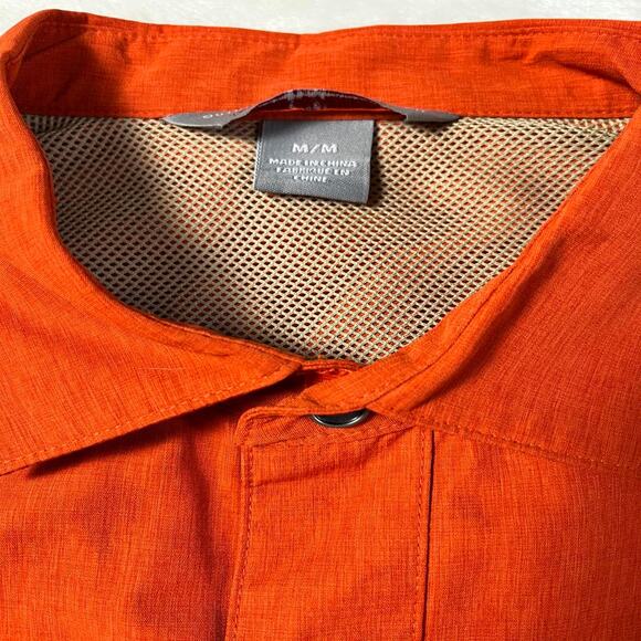 Outdoor Research Performance Button Up Shirt Men's M Orange Nylon Vents UPF50 - Picture 4 of 12